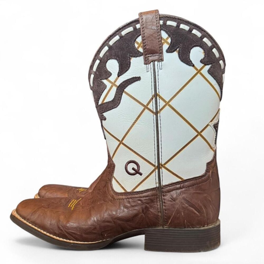 Ariat Dakota Dogger Cowboy Boots Brown White Western Boots Youth 6 Womens 7 - Picture 1 of 7